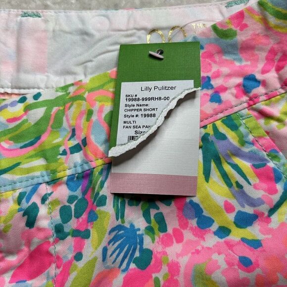 Lilly Pulitzer The Chipper Short Fan Sea Pants Pink NEW - Picture 12 of 14